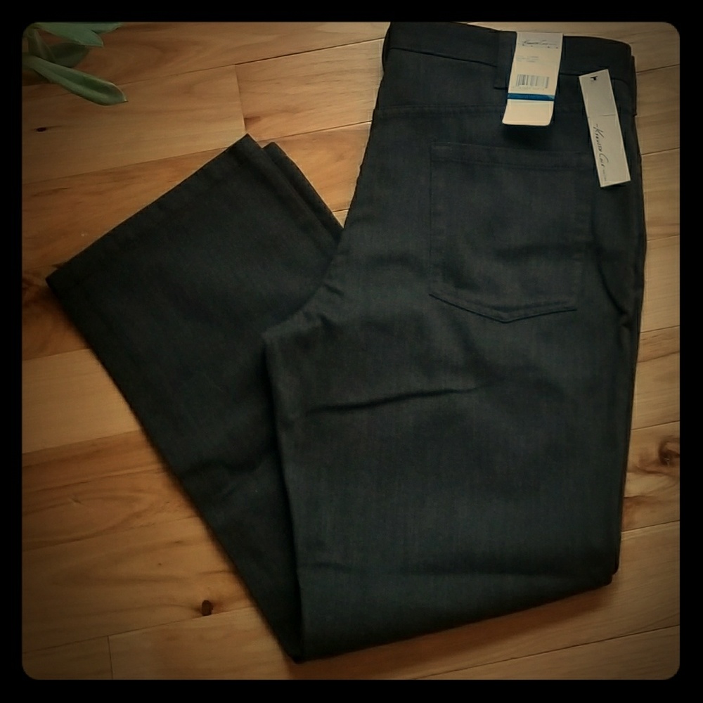 Kenneth Cole Mens Relaxed Straight Leg Grey Denim